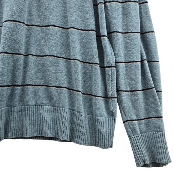 Banana Republic Crewneck Cotton Stripe Sweater Blue Men's Large Jumper - Picture 4 of 8